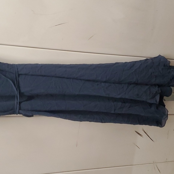 FP Women’s Navy Pretty Ruffle Plunging Midi Slip & Dress Summer M - Picture 7 of 11